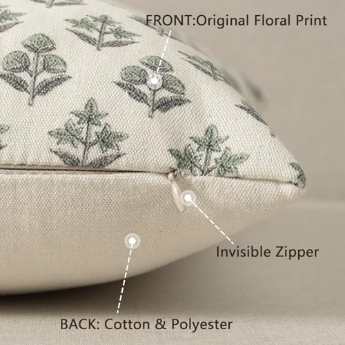 YCOLL Farmhouse Floral Pillow Covers 22x22 Set of 2, Rustic Country Decorative - Image 3