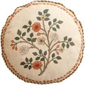 ISAENNE Designer Elegant Linen Throw Pillow Cover, Diameter 16"-Flora B by Isaennehomedecoration