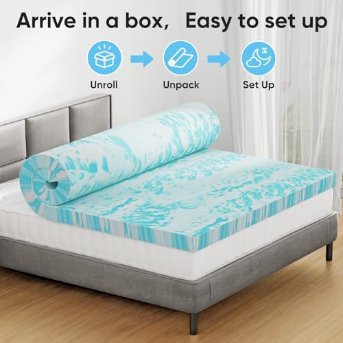NEWBULIG 3 Inch Full Cooling Gel Memory Foam Mattress Topper - Image 5