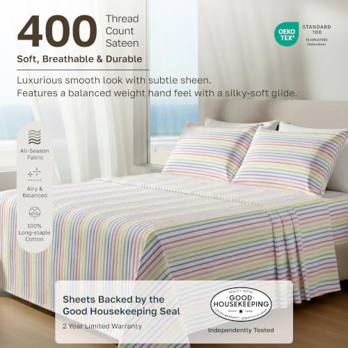 California Design Den 100% Cotton Sateen Full Size Bed Sheets Deep Pockets - Image 2