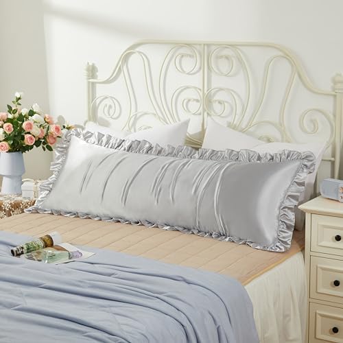 Light Gray Satin Pillowcases Body Pillow - Image 2