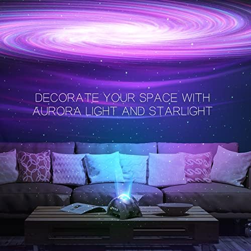 Northern Galaxy Light Aurora Projector with 33 Light Effects, Night Lights LED Star Projector for Bedroom Nebula Lamp, Remote Control, White Noises, Bluetooth Speaker for Parties, Jet Black - Image 7