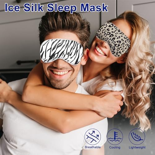 Sleep mask w/Cooling Gel Eye Mask, Reusable Ice Silk Blackout Eye Cover - Image 2