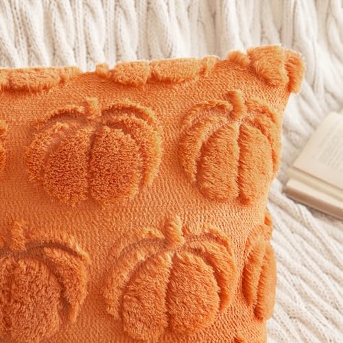 MIULEE Fall Pillow Covers Pumpkin Fall Decor 26x26 Orange - Image 2