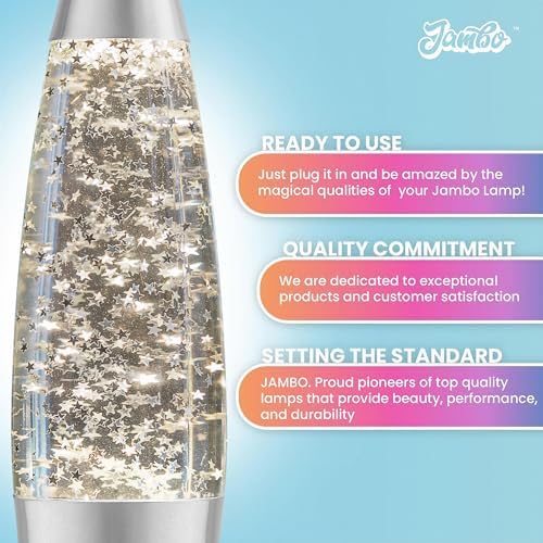 Jambo 16-Inch Silver Star Glitter Lamp I Beautiful Liquid Lamp I Entertaining for Adults and Kids I Perfect Holiday Gift - Image 3