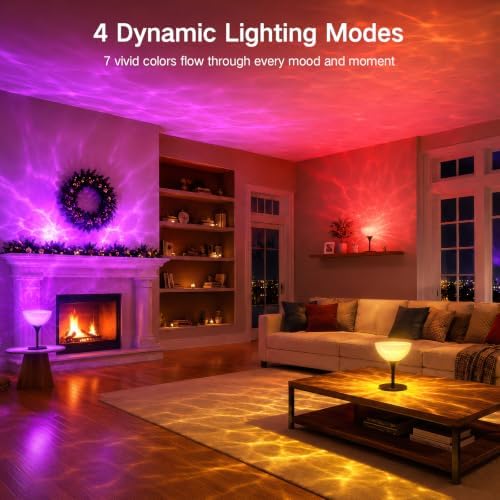 OUTON Ocean Wave Projector Light Bulb with Remote, 16-Color RGB LED Water - Image 4