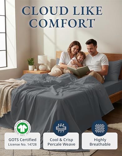 LANE LINEN Full Sheet Set 100% Organic Cotton Cooling Soft 4pc - Image 2