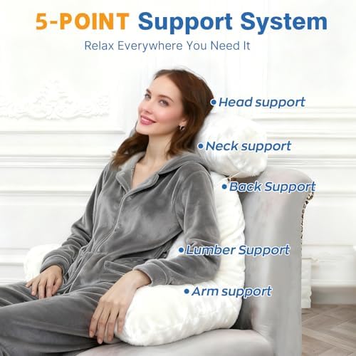 Reading Pillow Plus, Crystal Velvet Back Pillow Bed Sitting Up - Image 3