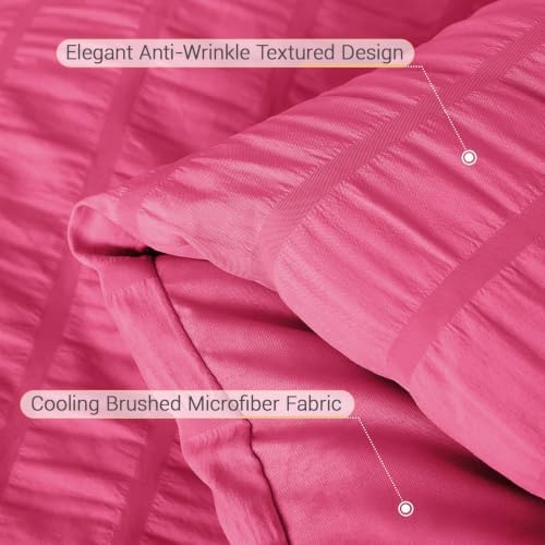 MUXHOMO 7 Pieces Oversized King Comforter Set, Seersucker Bed in a Bag - Image 6