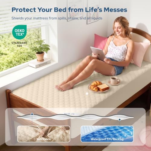 BEDLORE 2 Pack Waterproof Mattress Protector, Twin XL Size Mattress Pad - Image 3