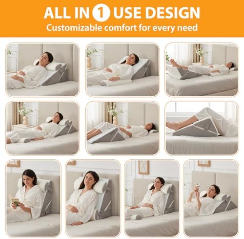 Ruqmuis Wedge Pillow Set for After Surgery, Incline Pillow Wedge for Headboard - Image 2