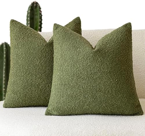 Foindtower Decorative Textured Boucle Throw Pillow Covers 22x22 Inch by Foindtower