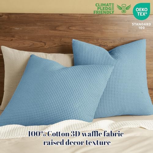 PHF 100% Cotton Waffle Weave Throw Pillow Cover, No Filling, 2 Pack Elegant - Image 2