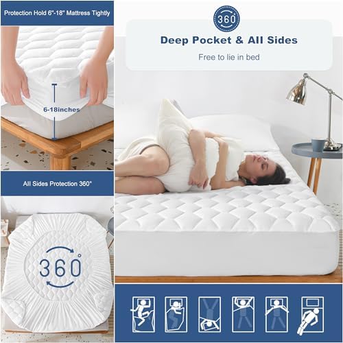 GRT 2 Pack Full Mattress Protector Waterproof, Hollow Cotton Mattress Pad - Image 5