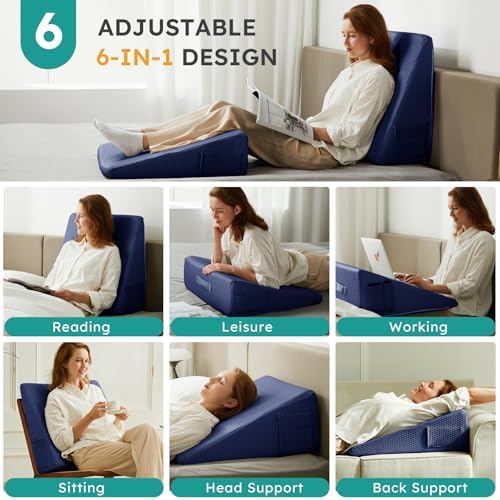 Bedluxe Wedge Pillow, 12 inch Bed Wedge Pillow - Image 2