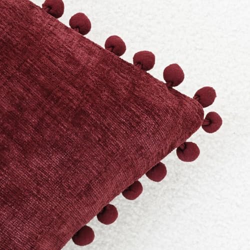 CaliTime Decorative Couch Throw Pillow Covers 20 X 20 Inches Burgundy - Image 3