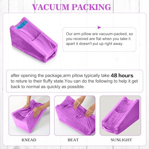 Buryeah Violet Arm Elevation Pillow 2 Pocket, Plush Material - Image 2
