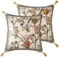 ISAENNE Vintage Linen Square Throw Pillow Cover by Isaennehomedecoration