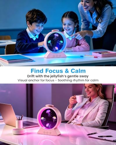Jellyfish Lamp for Sleep Anxiety Calming Night Light for Bedroom(Pink) - Image 5