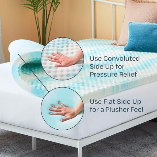 Linenspa 3 Inch Gel Memory Foam Mattress Topper – Egg Crate Style, Reversible - Image 3