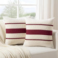 Fancy Homi Set of 2 Burgundy Boho Decorative Throw Pillow Covers 20x20 Inch by Fancy+Homi