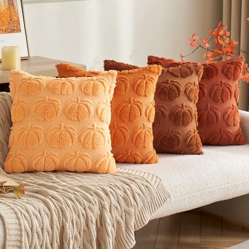 MIULEE Fall Pillow Covers Pumpkin Fall Decor 16x16 Pumpkin - Image 3