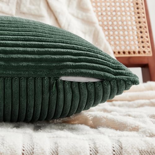 Fancy Homi Set of 2 Dark Green Decorative Throw Pillow Covers 16x16 Inch - Image 3