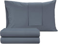 IZOD 100% Egyptian Cotton Sheets Set Queen Size, Cotton Percale Crisp Sheet Set 4Pc, Lightweight & Deep Pocket fits Upto 17", Long-Staple Soft Combed, Hotel Style Luxury Bedding Sheet - Blue Slate