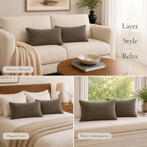 JoraLion 12x20 inch Boucle Throw Pillow Covers, No Insert - Image 4