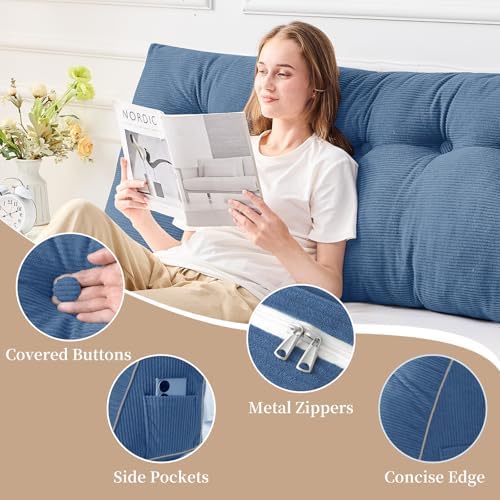 Sasttie Headboard Pillow King, Wedge Pillow Headboard - Image 4