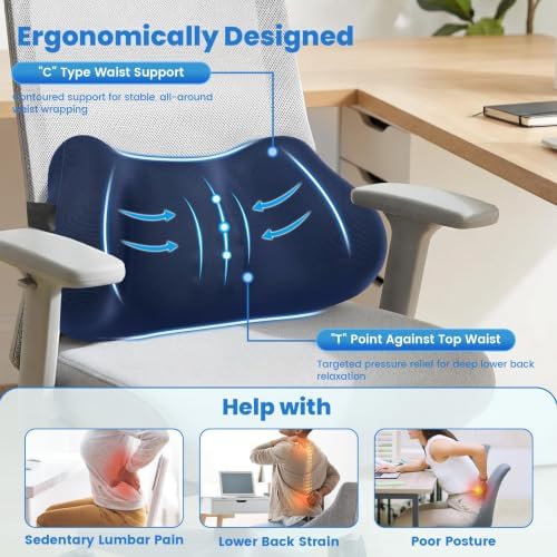 Lumbar Support Pillow, Memory Foam Back Cushion - Image 2