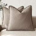 Foindtower Decorative Linen Fringe Throw Pillow Covers 26×26 Inch by Foindtower