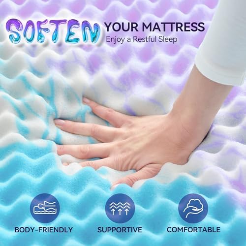 SINWEEK 3 Inch Egg Crate Memory Foam Mattress Topper Twin XL, Twin Extra Long - Image 6