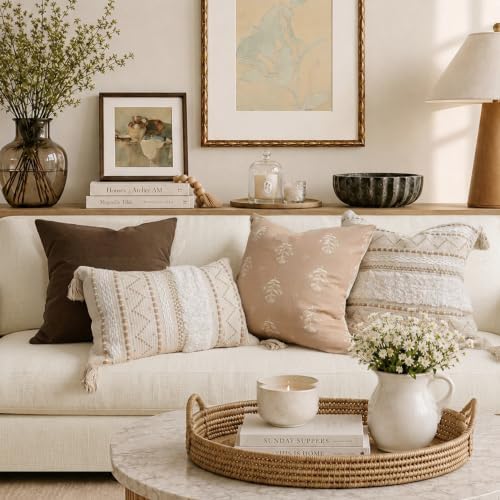 BlissBlush 12x20 Lumbar Pillow Cover, Cream Neutral Beige Rectangular - Image 5