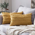 MIULEE Boho Linen Striped Lumbar Throw Pillow Covers 12x20 by MIULEE