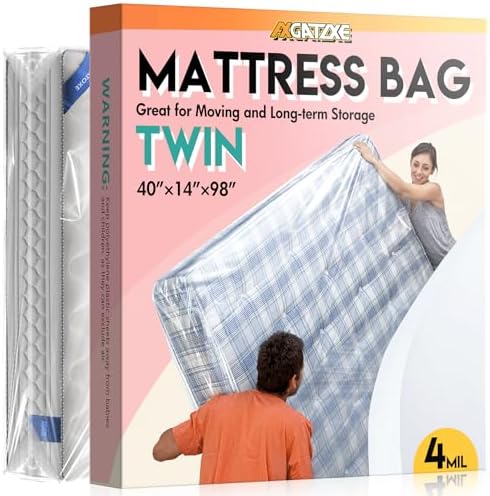Axgatoxe Plastic Mattress Bag for Moving Storage, Twin Size by AXgatoxe