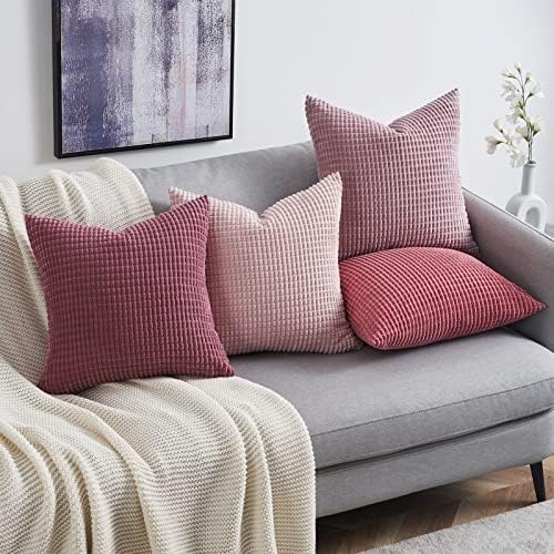 Topfinel 4 Packs Pink Decorative Throw Pillow Covers 16x16 Inch - Image 2