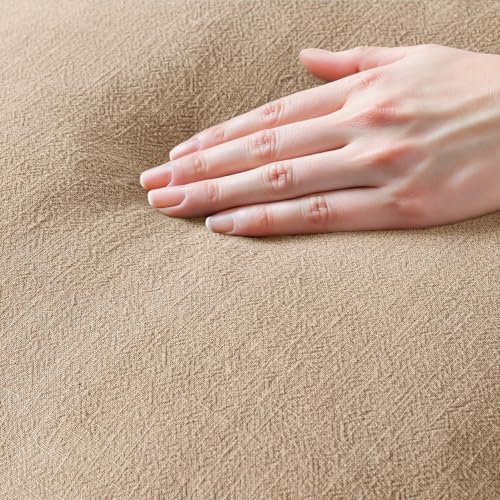 MIULEE Boho Linen Fringe Decorative Throw Pillow Covers Camel 18x18 - Image 2