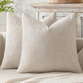MIULEE Decorative Couch Throw Pillow Covers 22x22 Inch Neutral Beige 2 Pack by MIULEE