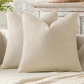 MIULEE Decorative Couch Throw Pillow Covers 16x16 Inch Neutral Cream 2 Pack by MIULEE
