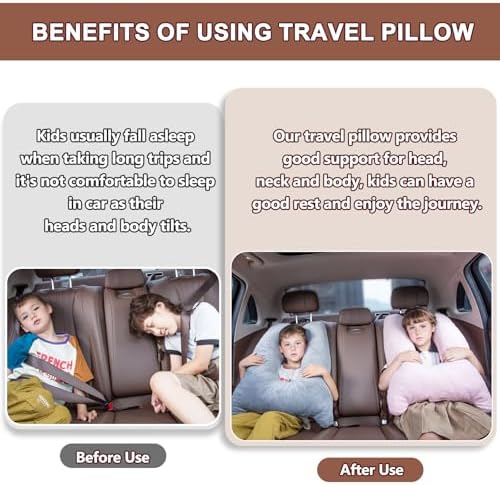 1 MIDDLE ONE Car Pillow for Kids, Memory Foam Cooling Travel Pillow for Car and - Image 2