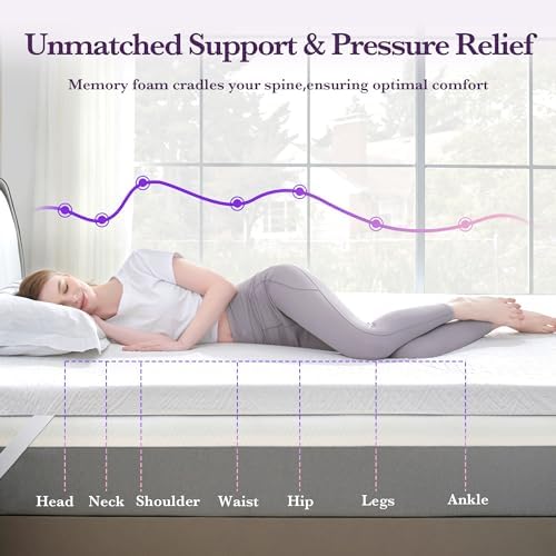 SINWEEK 2 Inch Gel Memory Foam Mattress Topper, Twin Size - Image 4