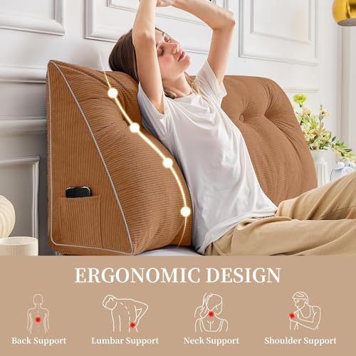 Sasttie Headboard Pillow Queen, Wedge Pillow Headboard - Image 6