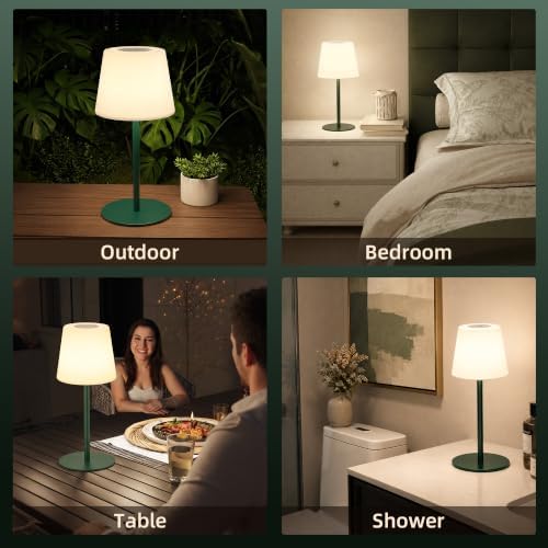 EZVALO IP65 Waterproof Shower Lamp –Spa-Like Bathroom Lamp, Rechargeable Cordless Mood Light, 3 Color Temps for Relaxing Bathroom & Bathtub Experience 1 Pack (Green) - Image 6