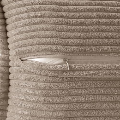 MIULEE Decorative Lumbar Throw Pillow Covers 12x20 Inch Light Brown 2 Pack - Image 3