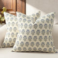 Farmhouse Floral Pillow Covers 22x22 Set of 2, Country Botanical Throw Pillow by DKwizme