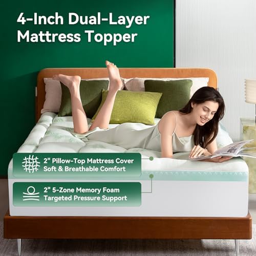 Queen Memory Foam Mattress Topper 4 Inch - Image 2