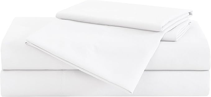 London Fog Garment Washed Solid Sheet Set White Microfiber 4-Piece Full Sheet Set, Solid Themed, Deep Pocket, Adult and Teen, Oeko-TEX Certified