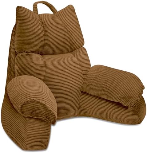 Reading Pillow for Bed with Arms, Back Support, Memory Foam（Brown，Large） by Unknown