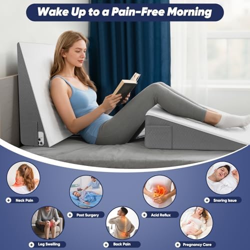 Bed Wedge Pillow for Sleeping & Resting, 8 inch Incline Pillow Wedge for Adults - Image 2